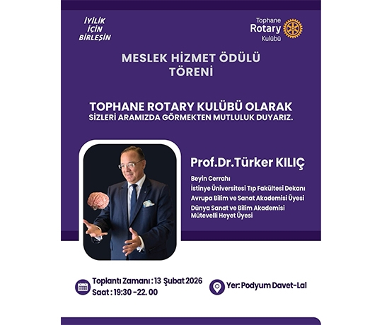 Tophane Rotary Kulübü Meslek Hizmetleri Ödül Töreni
